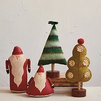 Hello Honey® 5.5" Red & Cream Hand-Painted Canvas Santa