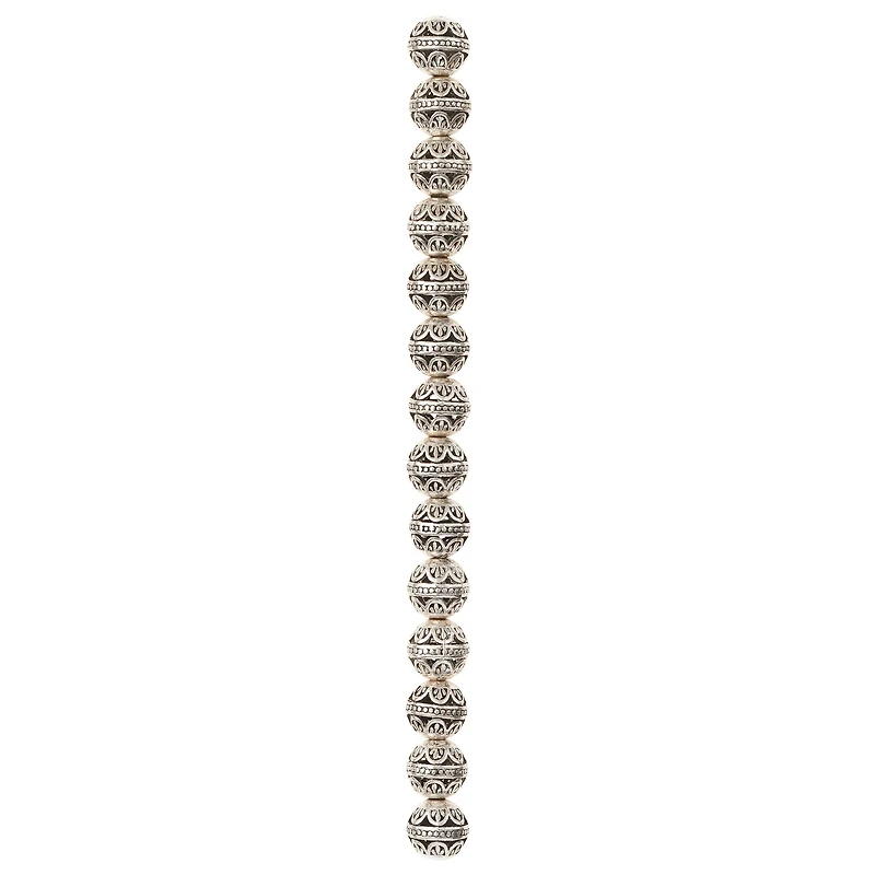 Silver Metal Filigree Round Beads, 10mm by Bead Landing™