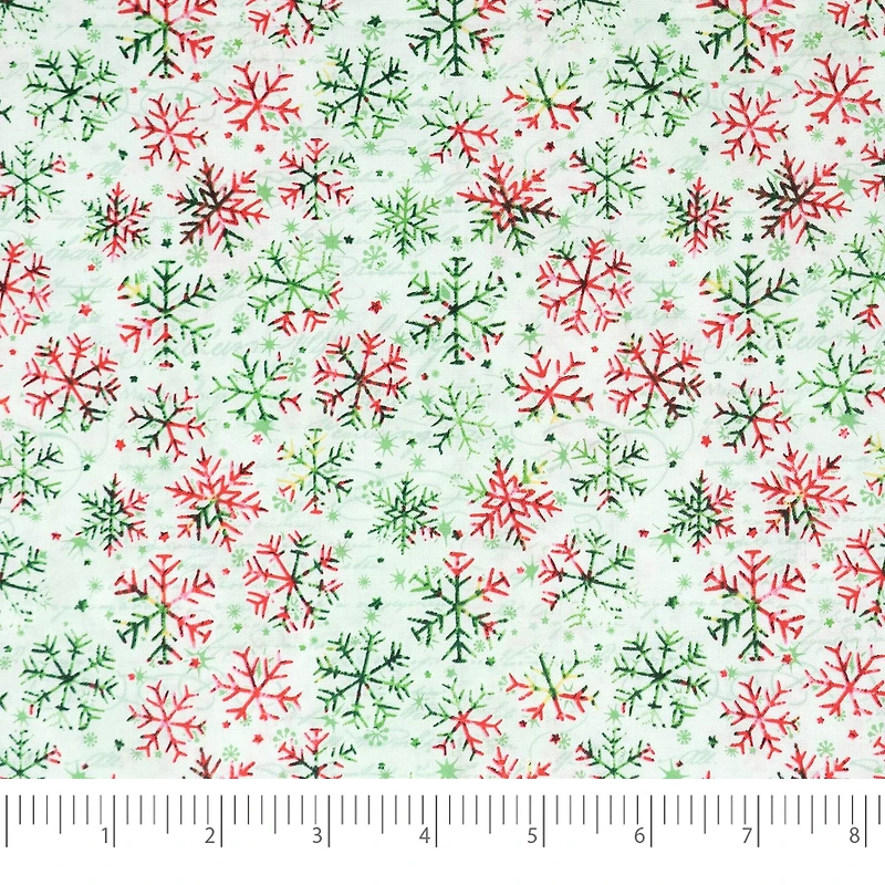 SINGER Christmas Holiday Snowflakes White Cotton Fabric