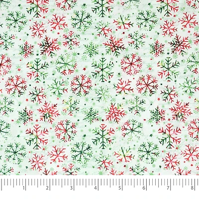 SINGER Christmas Holiday Snowflakes White Cotton Fabric