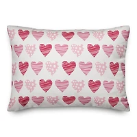 Tri Hearts Rectangle Throw Pillow