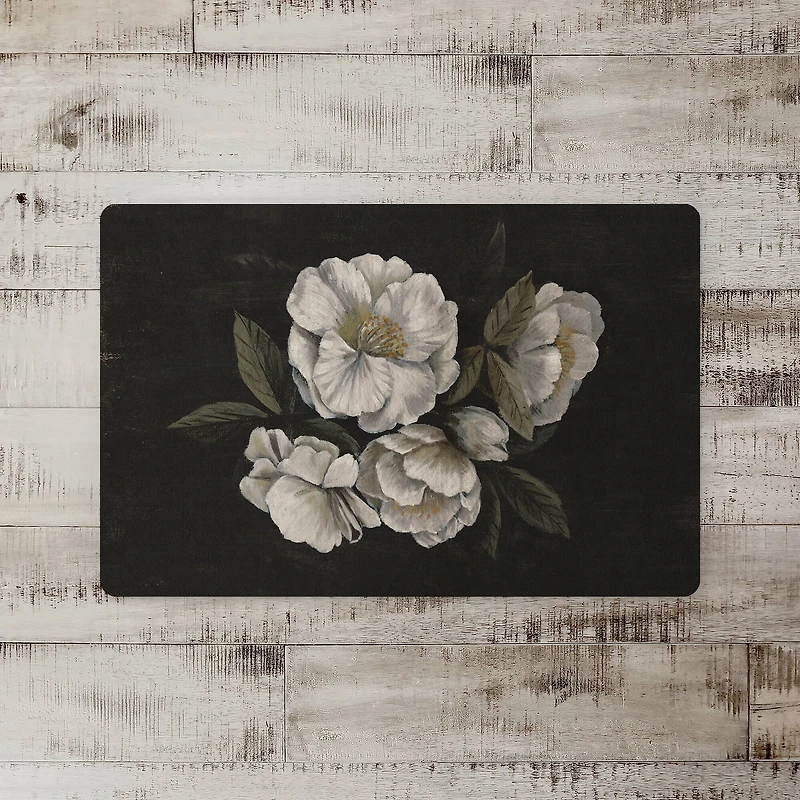 18" x 27" Dark Mood Antique Floral Floor Mat