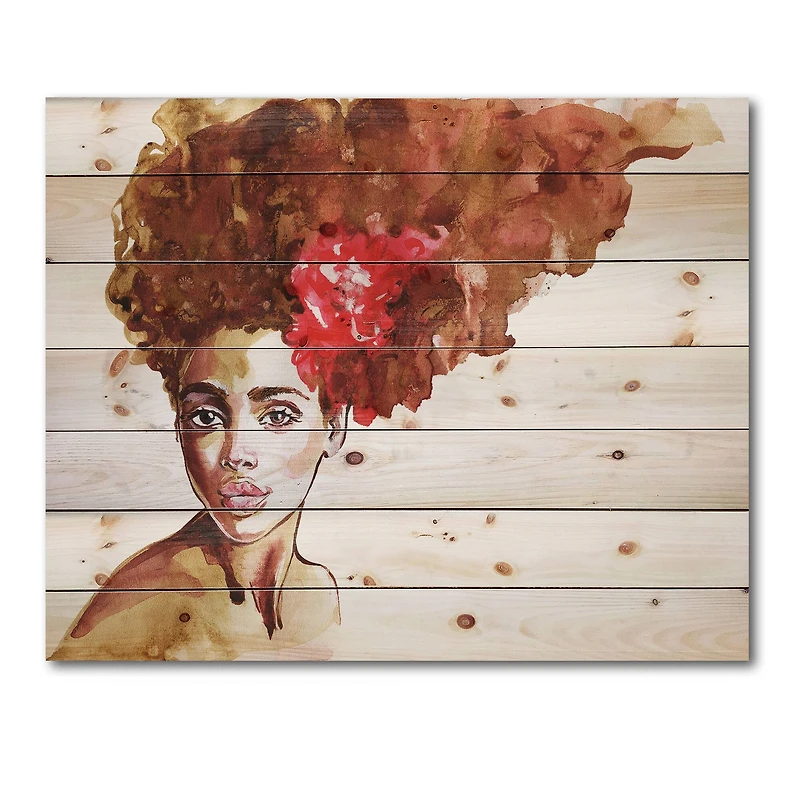 Designart - Portrait of Young Afro American Woman II