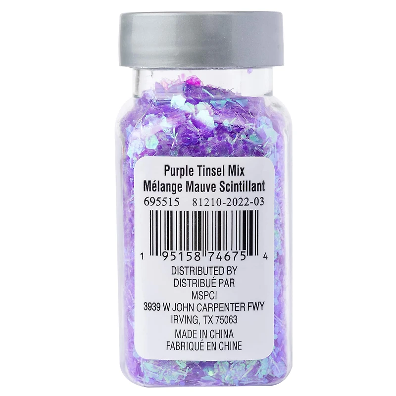 Purple Mixed Shape Tinsel Specialty Polyester Glitter by Recollections™
