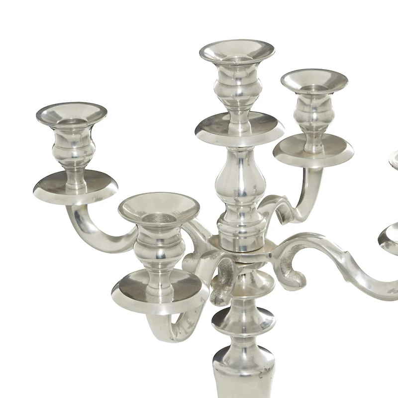 24'' Silver Aluminum Traditional Candle Holder
