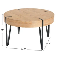Hello Honey® 32" Round Wooden Coffee Table