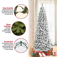 7.5ft. Unlit Acacia Medium Flocked Artificial Christmas Tree