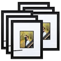 6 Pack: Black 8" x 10" Signature Frame with Mat by Studio Décor®
