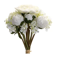 16.75" White Peony & Hydrangea Floral Bouquets, 6ct.