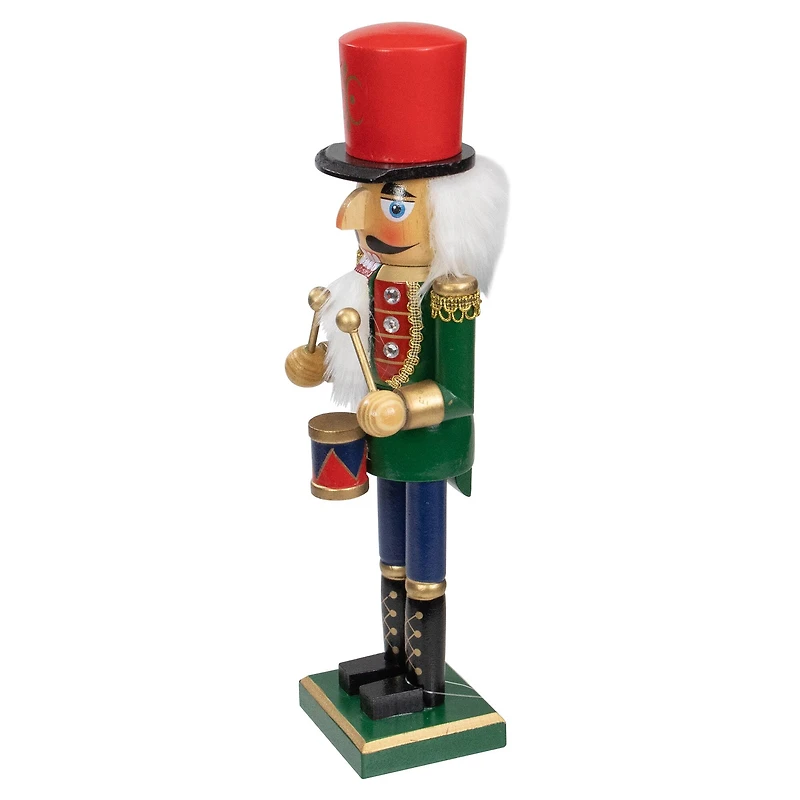 14" Wooden Christmas Nutcracker Drummer