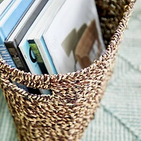 15" Brown Seagrass Natural Magazine Rack