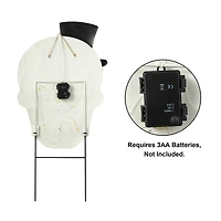 Glitzhome® 38" Lighted Halloween Metal Skull Yard Stake with Timer