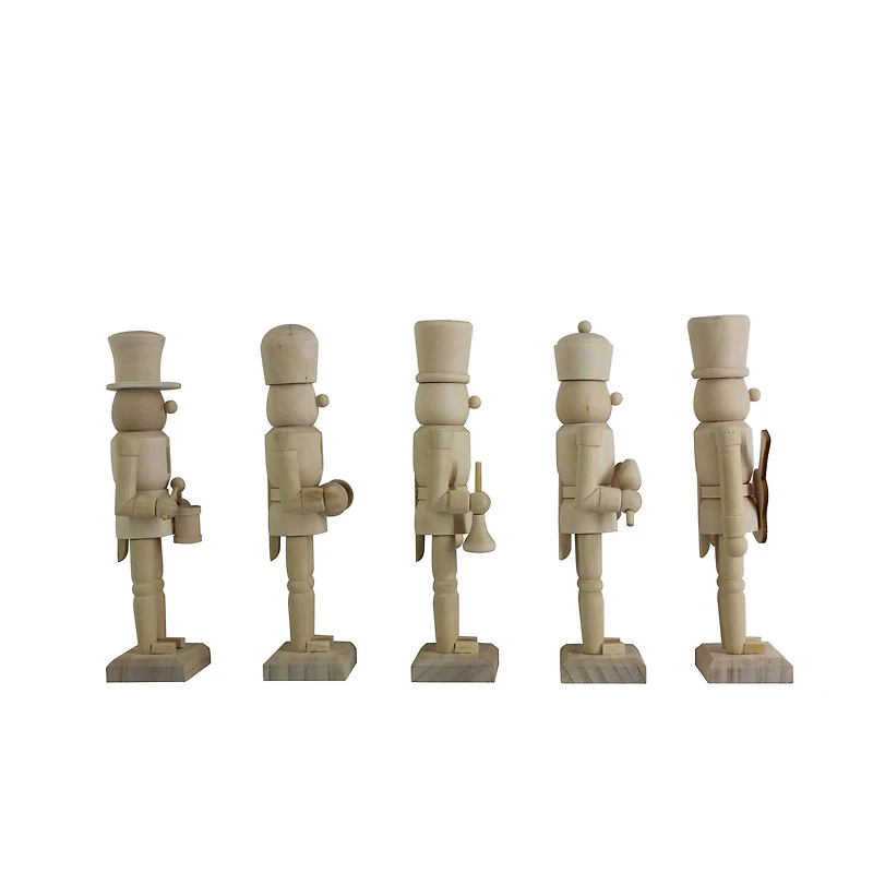 6" Musical 5 Piece DIY Pinewood Nutcracker Set by Make Market®