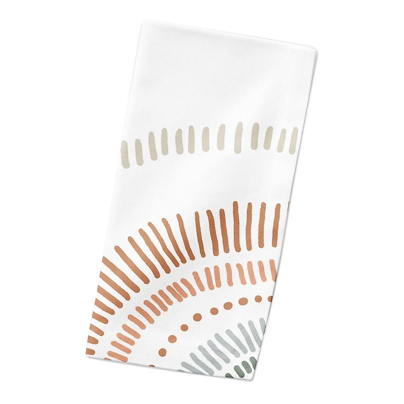 Dashed Earthtones 10" x 10" Cotton Twill Napkin