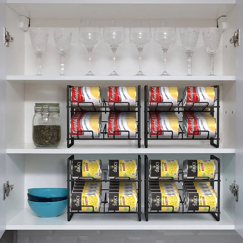 NEX™ Standard 12oz. 20-Can Capacity Black Organizer Rack Dispenser, 2ct.