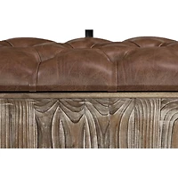 Brown Chinese Fir Rustic Bench, 32" x 47" x 20"