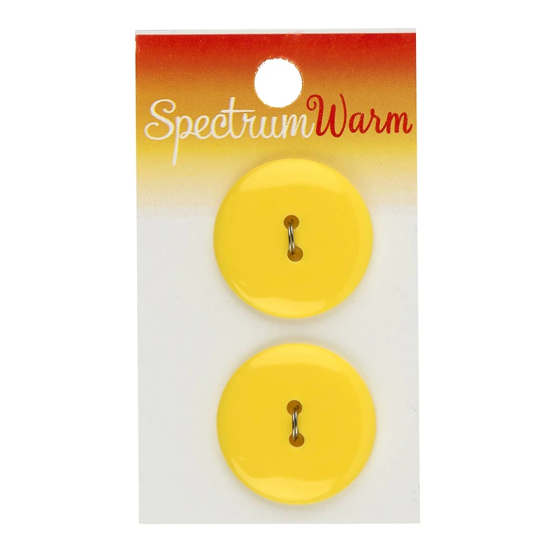 Spectrum Warm 1 1/8" Yellow 2-Hole Buttons, 2ct.