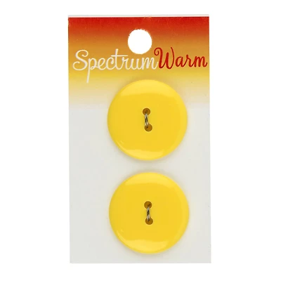 Spectrum Warm 1 1/8" Yellow 2-Hole Buttons, 2ct.