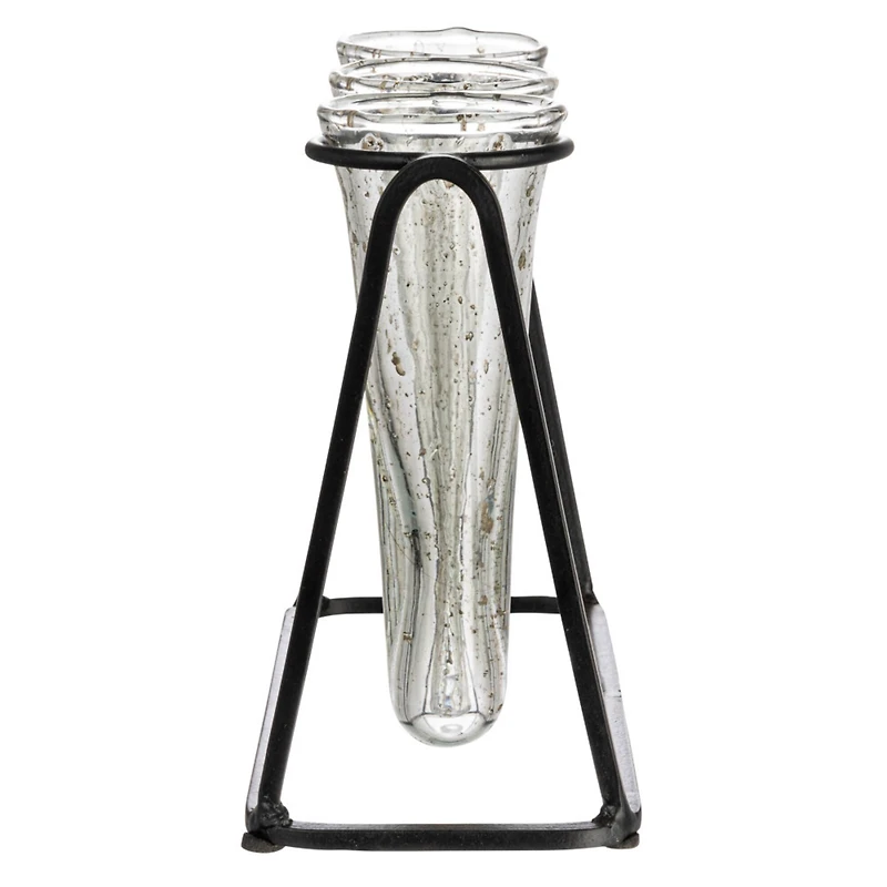 Hello Honey® Bloomingville 9" Test Tube Vases in Black Metal Stand