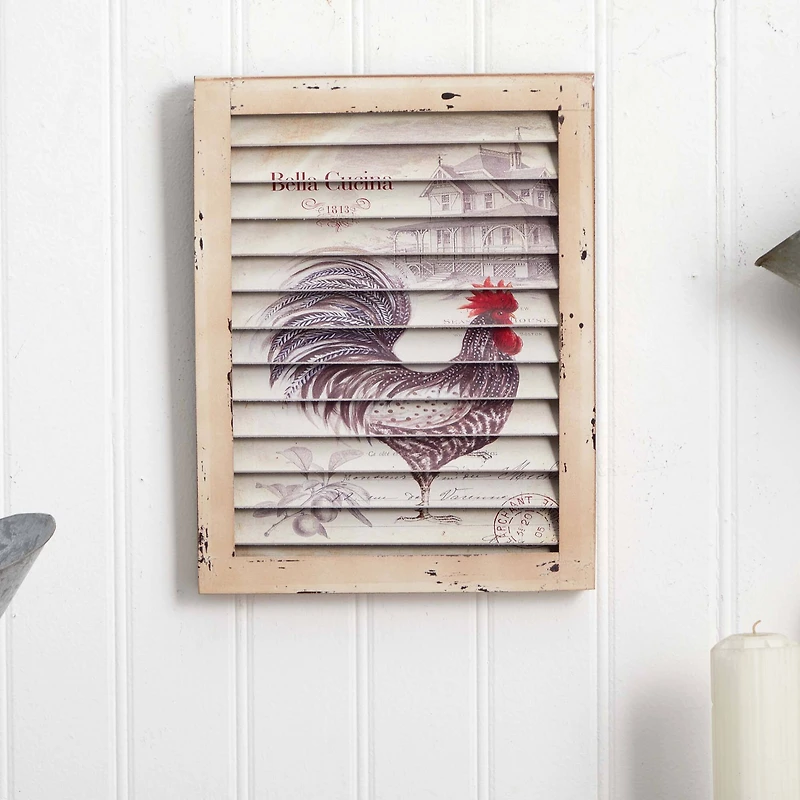 Rooster Window Shutter Wall Décor