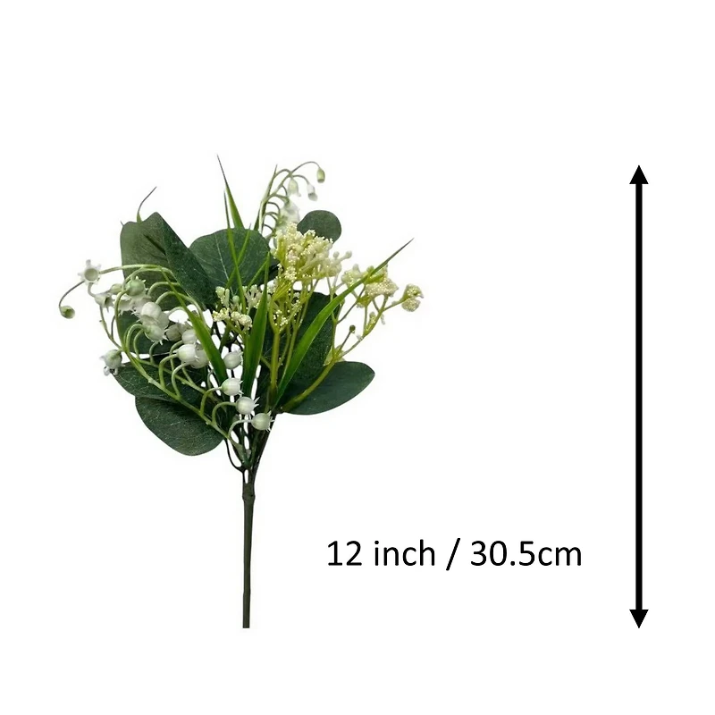 11" White & Green Lily of the Valley & Eucalyptus Pick by Ashland®