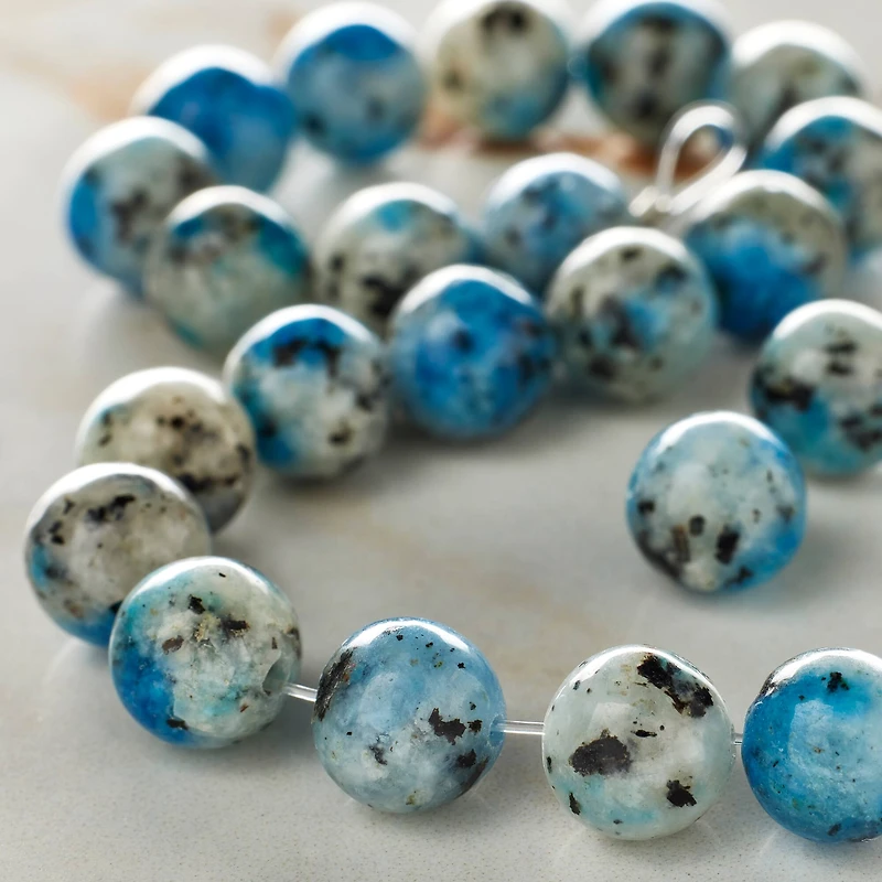 Blue & White K2 Stone Round Beads by Bead Landing®, 8mm
