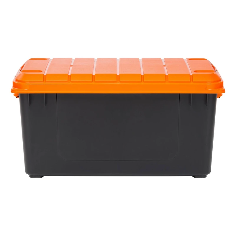 IRIS® 82qt. Black Heavy Duty Store-It-All Totes with Orange Lids, 2ct.