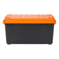 IRIS® 82qt. Black Heavy Duty Store-It-All Totes with Orange Lids, 2ct.