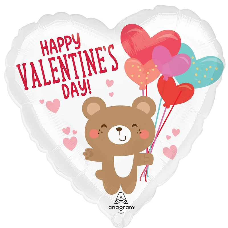 17" Valentine Bear Hug Foil Balloon