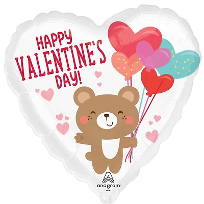 17" Valentine Bear Hug Foil Balloon