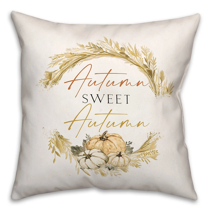 Autumn Hay Wreath Throw Pillow