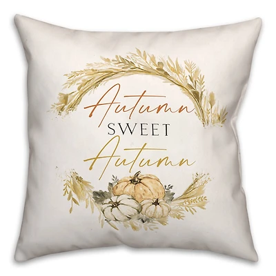Autumn Hay Wreath Throw Pillow