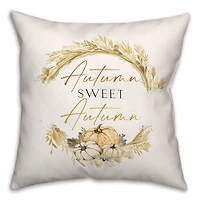 Autumn Hay Wreath Throw Pillow