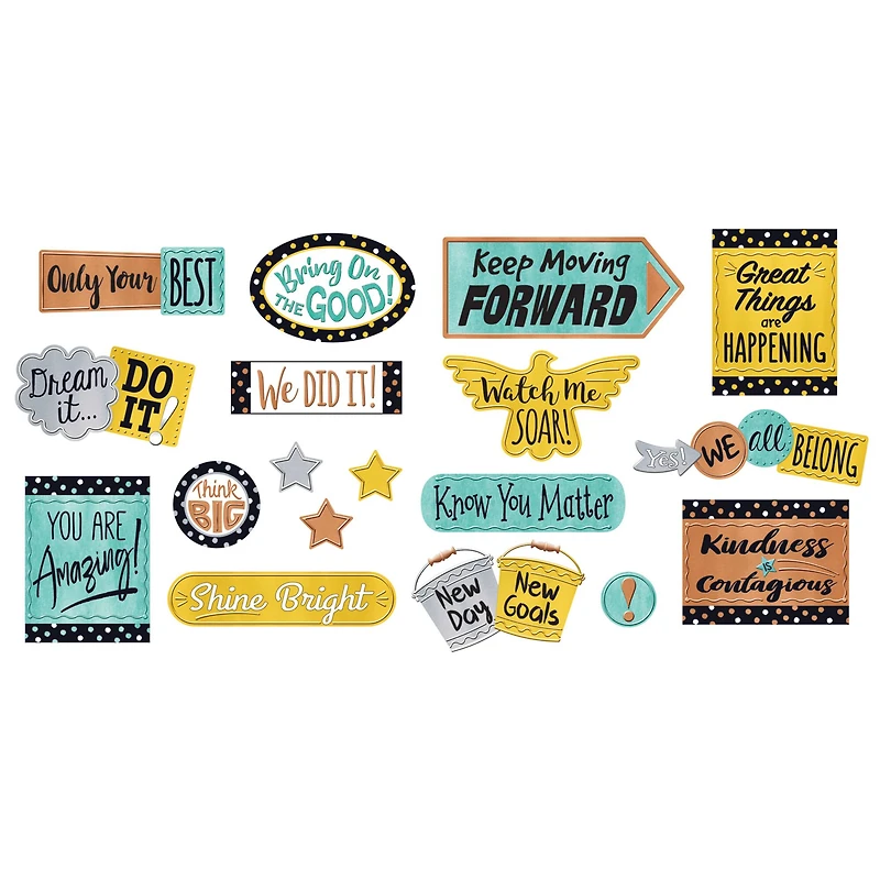 Trend Enterprises® I Heart Metal Phrases Bulletin Board Set