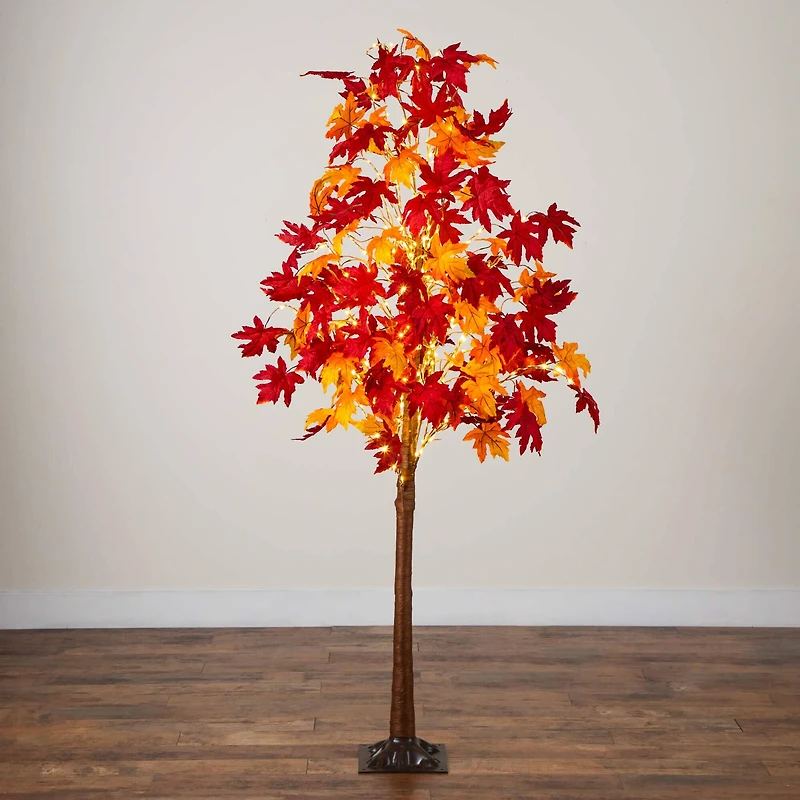 7ft. Pre-Lit Autumn Weeping Maple Artificial Fall Tree with 450 Warm White LED Lights