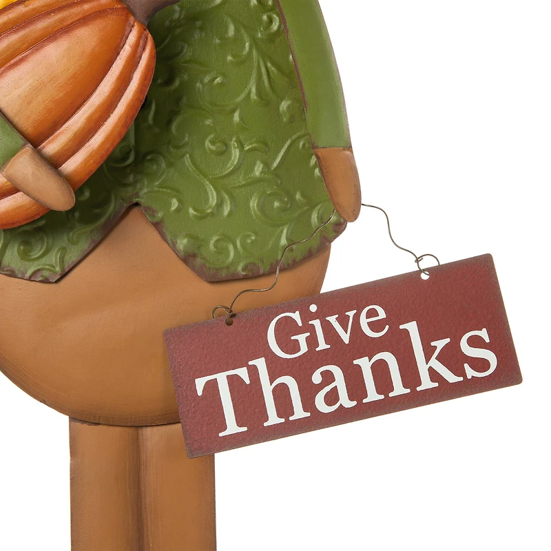 Glitzhome® 36" Thanksgiving Metal Turkey Standing Or Hanging Yard Stake