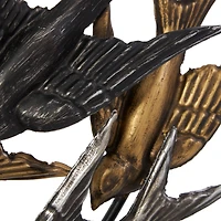 19.5" Black Metallic Flying Flock of Birds Sculpture Décor