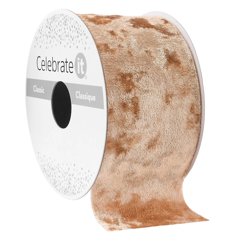 2" x 3yd. Natural Velvet Ribbon by Celebrate It® Classic