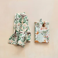 Hello Honey® Woodland Flora & Fauna Cotton Tea Towel Set
