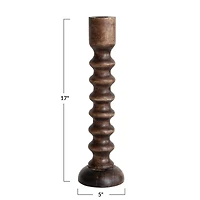 Hello Honey® Hand Carved Wood Taper Candle Holder