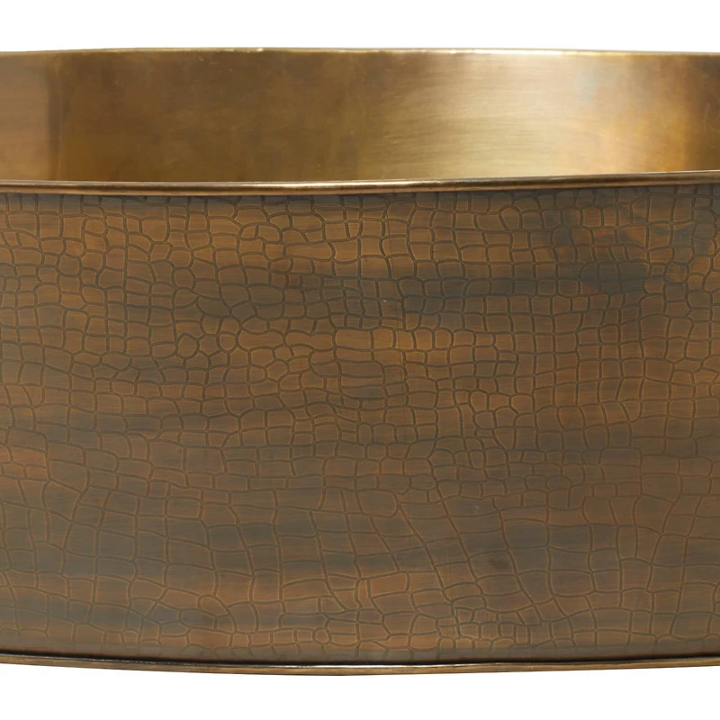 31" Bronze Metal Contemporary Wine Holder Bucket