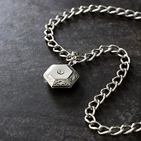 Rhodium Etched Hexagon Locket by Bead Landing™