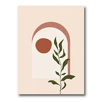 Designart - Abstract Geometrical Moon With Leaf III