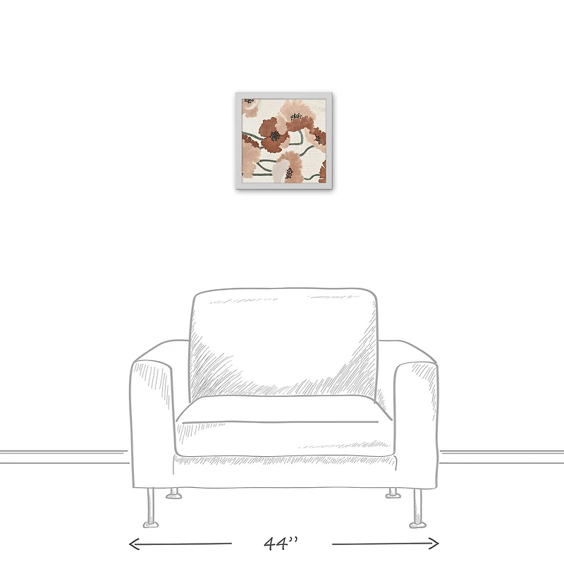 Spice Toned Florals White Framed Canvas