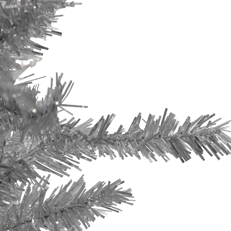 9ft. Unlit Silver Tinsel Artificial Christmas Tree