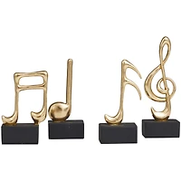Novogratz Gold Musical Notes Sculpture Set