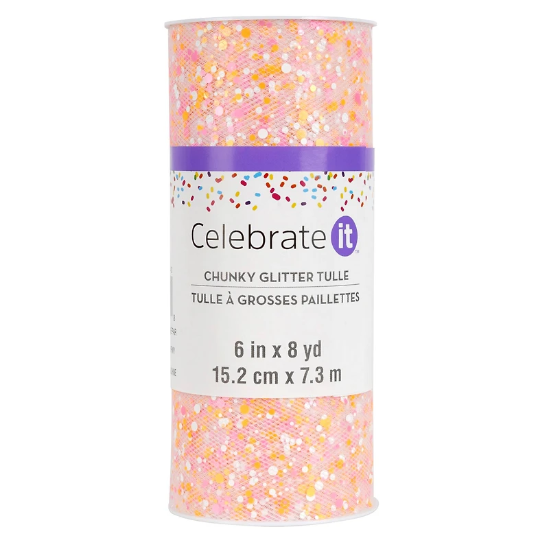 6" x 8yd. Chunky Glitter Tulle by Celebrate It™