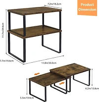 NEX™ 12" Rustic Brown & Black 3-Tier Kitchen Cabinet Organizer Set