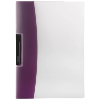 JAM Paper 9" x 12" Purple Plastic Report Cover with Swing Lock Clip, 20ct.