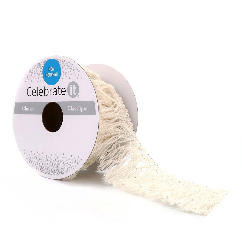 1.5'' x 3yd. Trim Wired Ornamental Fringe Ribbon by Celebrate It®